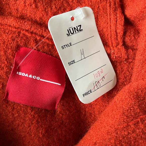 ISDA & CO Boiled Wool Sweater Coat Jacket- Pumpkin- Size MEDIUM - Picture 10 of 10